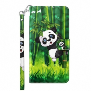 Fliptok / Bőrtok Samsung Galaxy M12 / A12 Panda És Bambusz