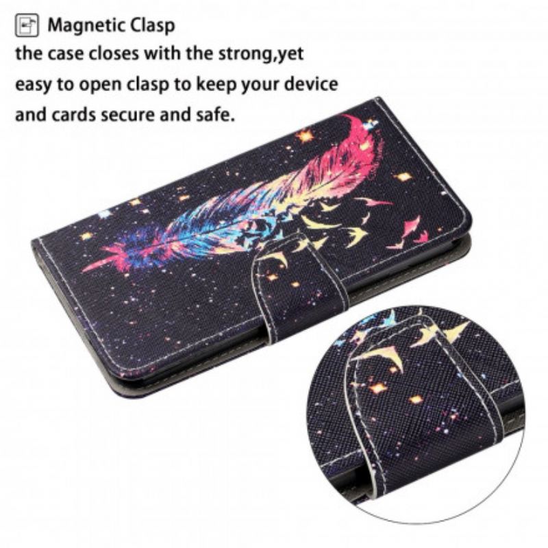 Fliptok / Bőrtok Samsung Galaxy M12 / A12 szíjjal Színes Toll Pánttal