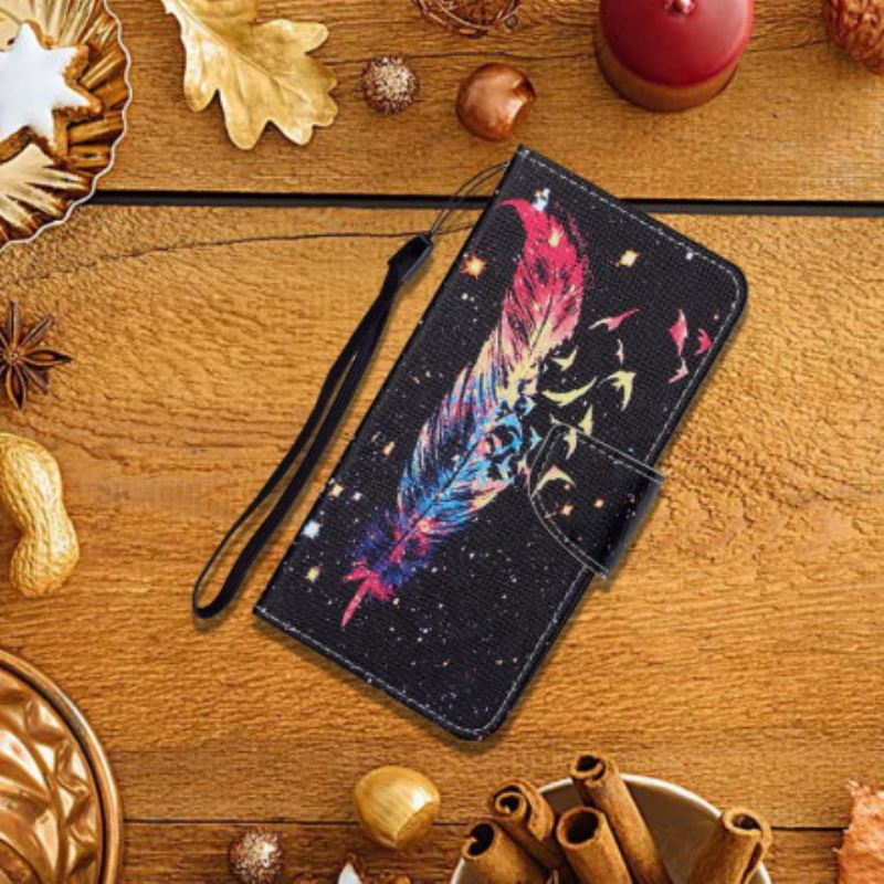 Fliptok / Bőrtok Samsung Galaxy M12 / A12 szíjjal Színes Toll Pánttal
