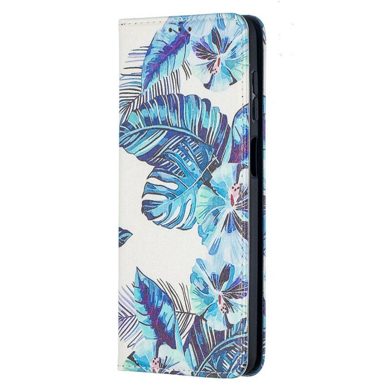 Fliptok Samsung Galaxy M12 / A12 Bőrtok Levelek