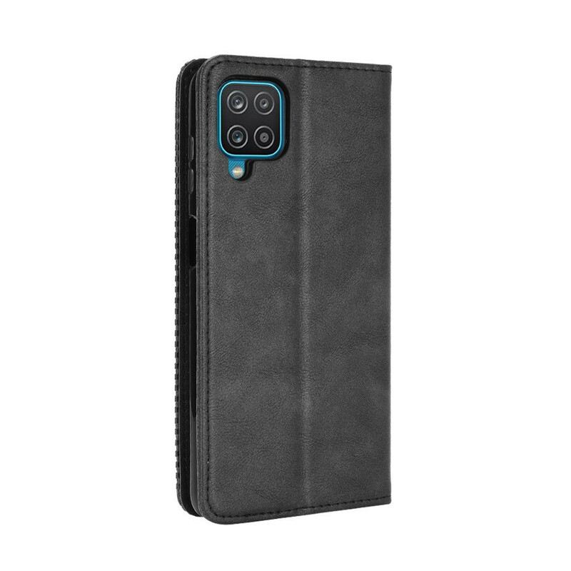 Fliptok Samsung Galaxy M12 / A12 Bőrtok Stilizált Vintage Bőrhatás