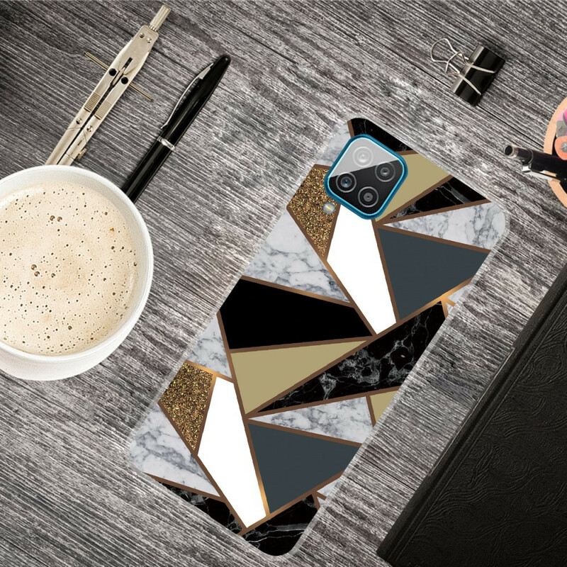 Telefontok Samsung Galaxy M12 / A12 Geometrikus Márvány