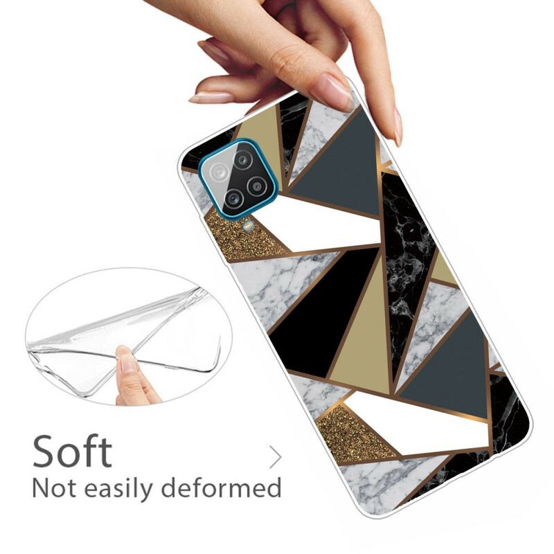 Telefontok Samsung Galaxy M12 / A12 Geometrikus Márvány