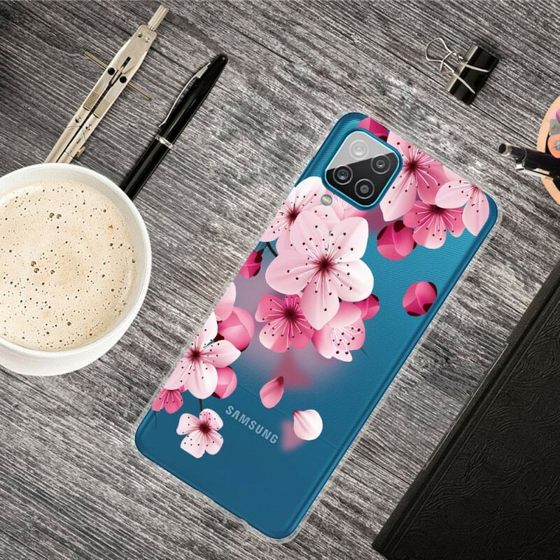 Tok Samsung Galaxy M12 / A12 Kis Rózsaszín Virágok