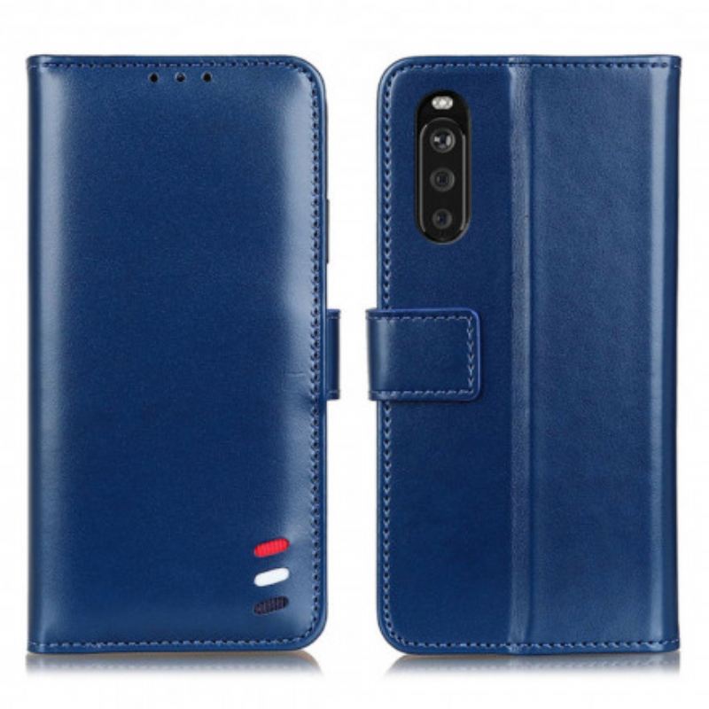 Fliptok / Bőrtok Sony Xperia 5 III Háromszínű Bőr Hatás