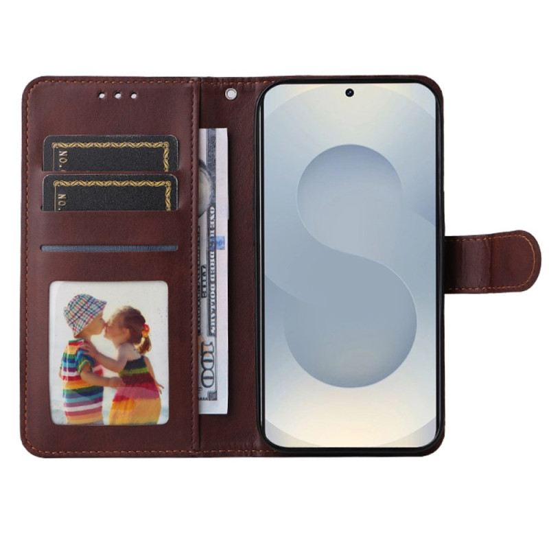 Bőrtok Samsung Galaxy S25 5g Edge Borjúbőr Textúra