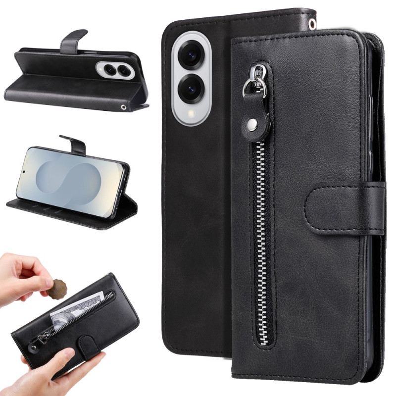 Bőrtok Samsung Galaxy S25 5g Edge Cipzáras Tasak