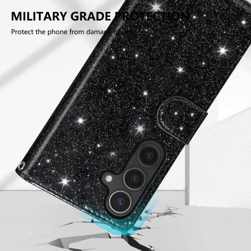 Bőrtok Samsung Galaxy S25 5g Edge Flitteres Pénztárca