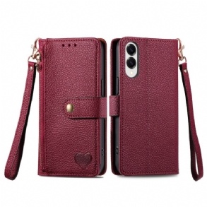 Bőrtok Samsung Galaxy S25 5g Edge Rfid Szívmintás