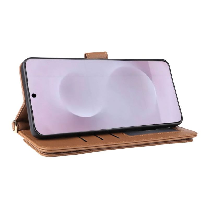 Bőrtok Samsung Galaxy S25 5g Edge Steppelt Pántos És Vállpántos