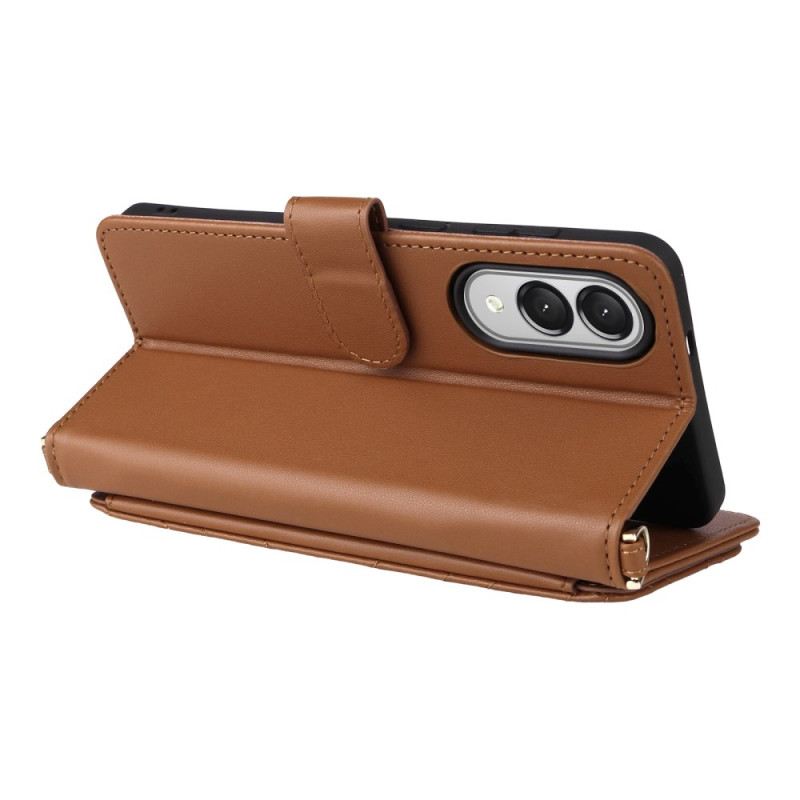 Bőrtok Samsung Galaxy S25 5g Edge Steppelt Pántos És Vállpántos