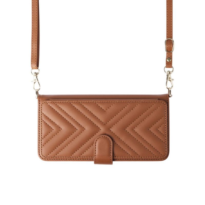 Bőrtok Samsung Galaxy S25 5g Edge Steppelt Pántos És Vállpántos