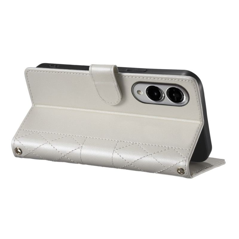 Bőrtok Samsung Galaxy S25 5g Edge Steppelt Pánttal És Vállpánttal