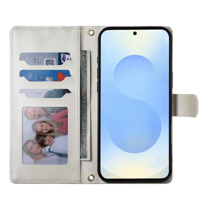 Bőrtok Samsung Galaxy S25 5g Edge Steppelt Pánttal És Vállpánttal