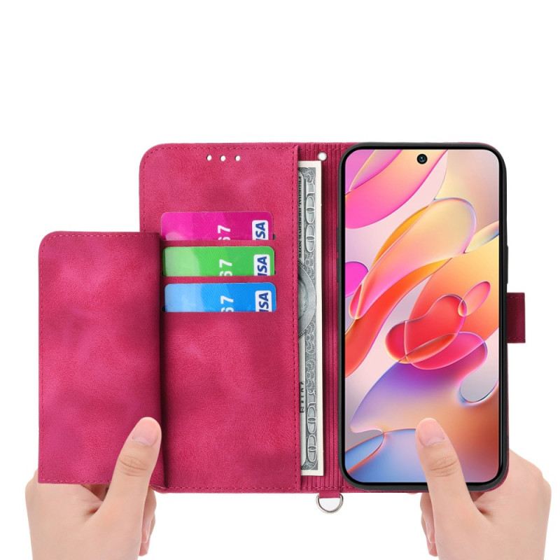 Bőrtok Samsung Galaxy S25 5g Edge Virágmintás És Pántok