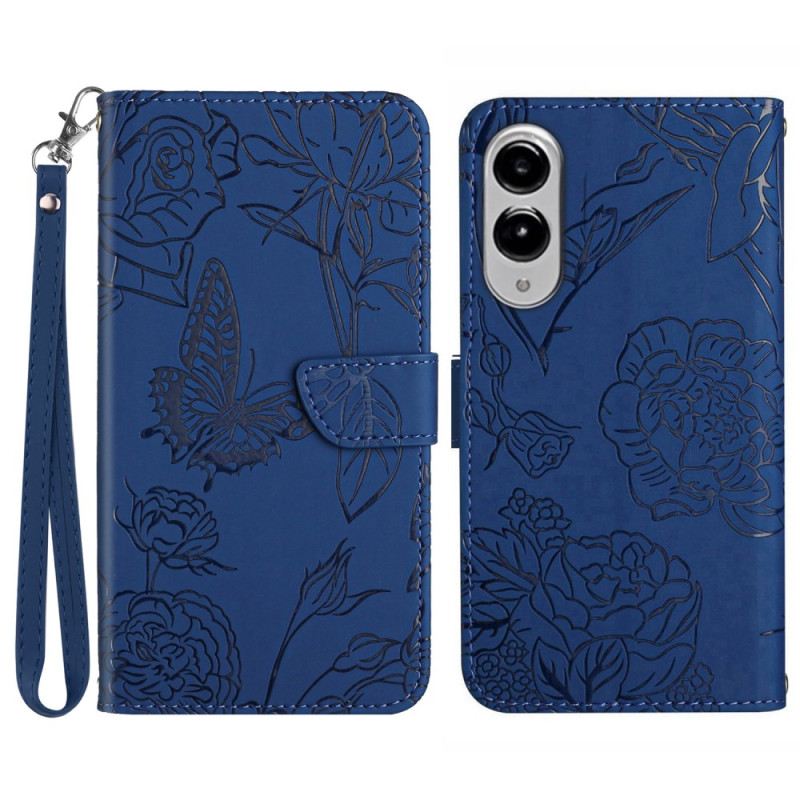 Fliptok Samsung Galaxy S25 5g Edge Pillangómintás Pánttal