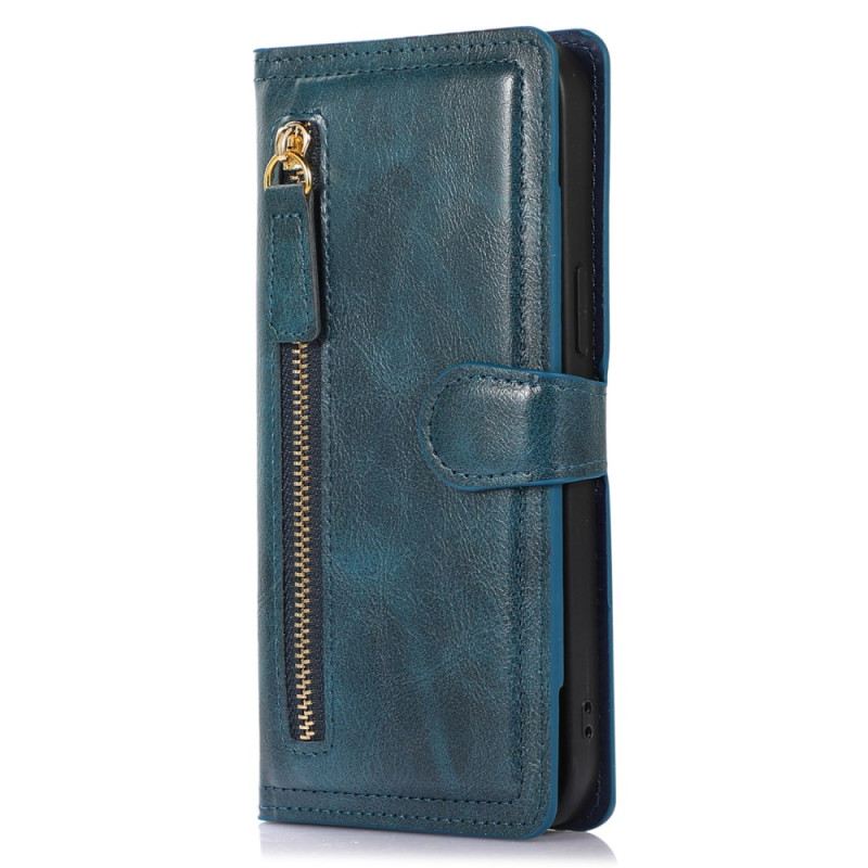 Kinyitható Bőrtok Samsung Galaxy S25 5g Edge Cipzár És Kártyatartó