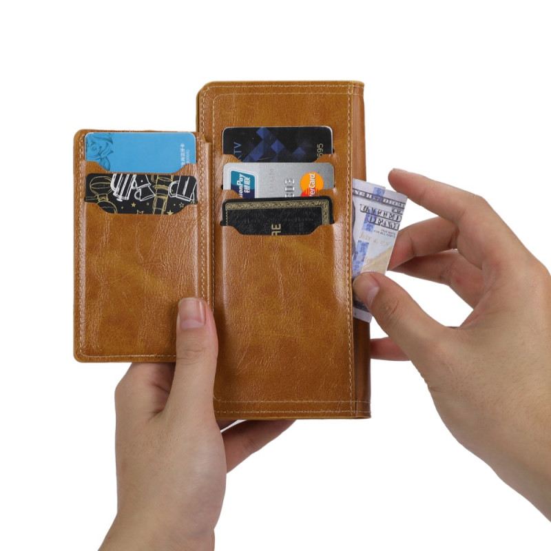 Kinyitható Bőrtok Samsung Galaxy S25 5g Edge Cipzár És Kártyatartó