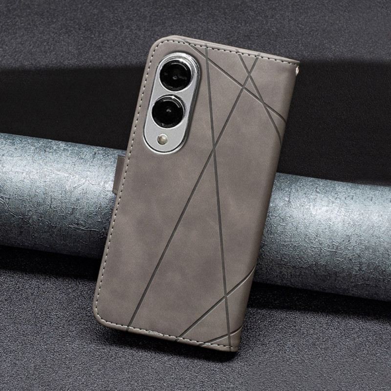 Kinyitható Bőrtok Samsung Galaxy S25 5g Edge Geometrikus Minta Binfen Szín