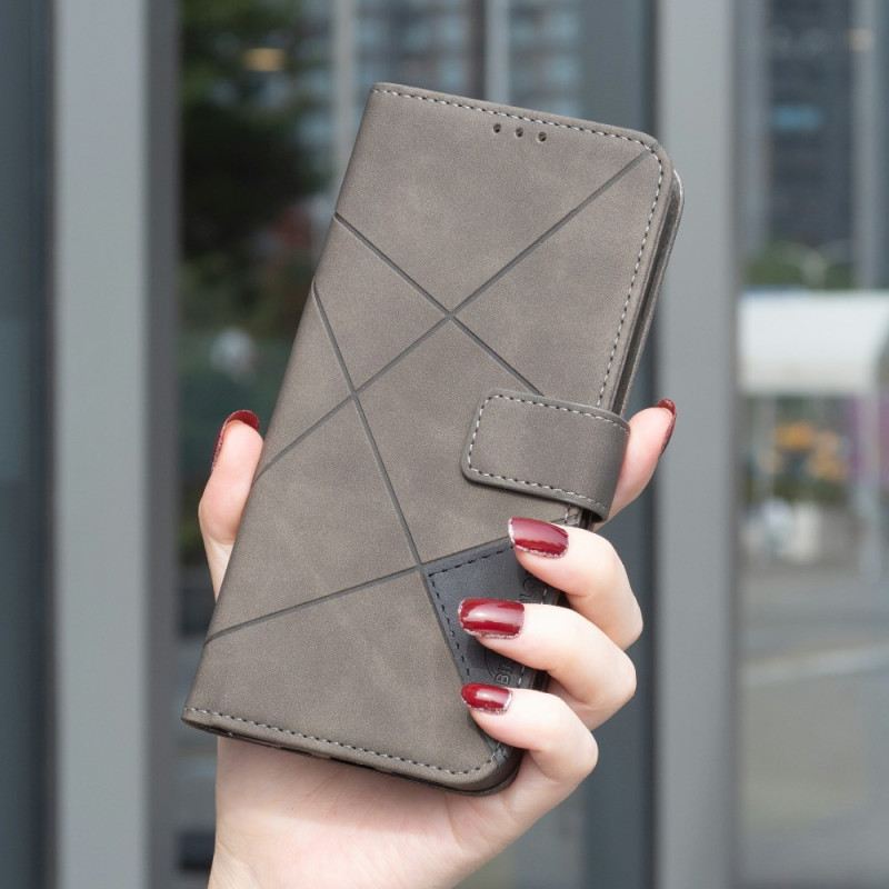 Kinyitható Bőrtok Samsung Galaxy S25 5g Edge Geometrikus Minta Binfen Szín