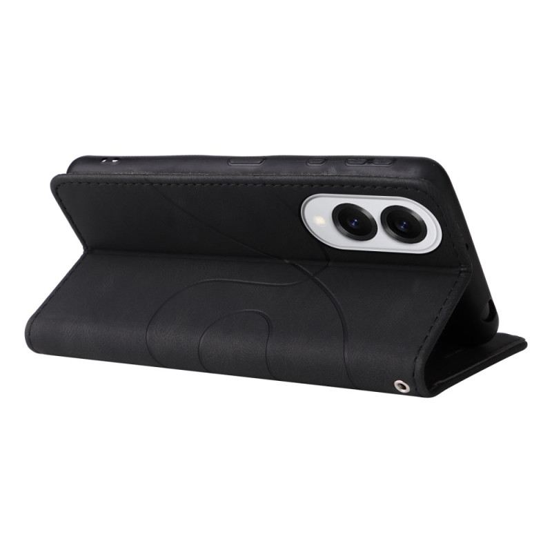 Kinyitható Bőrtok Samsung Galaxy S25 5g Edge Kétszínű Hullámos