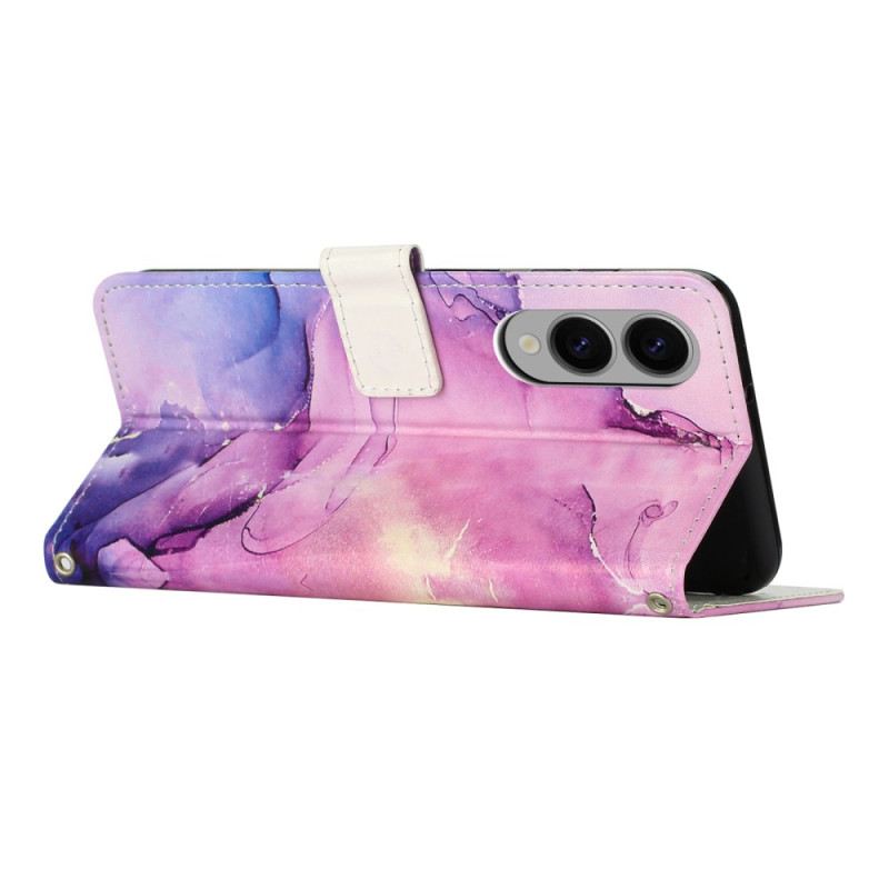 Kinyitható Bőrtok Samsung Galaxy S25 5g Edge Márvány Stílusú