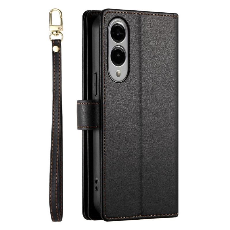 Kinyitható Bőrtok Samsung Galaxy S25 5g Edge Pántokkal Ellátott Pénztárca