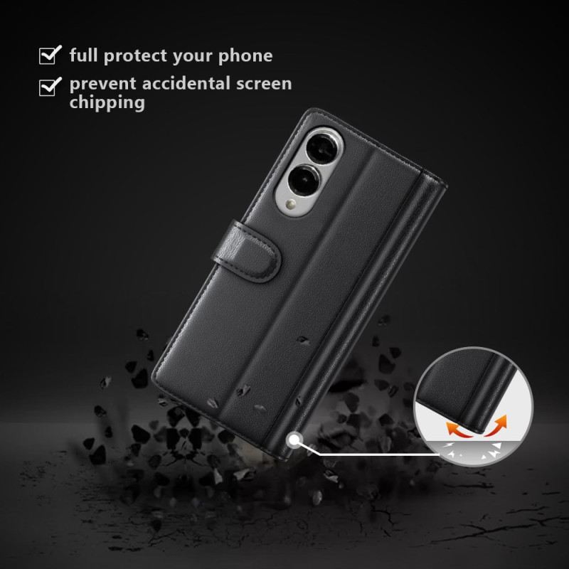 Kinyitható Bőrtok Samsung Galaxy S25 5g Edge Valódi Bőr