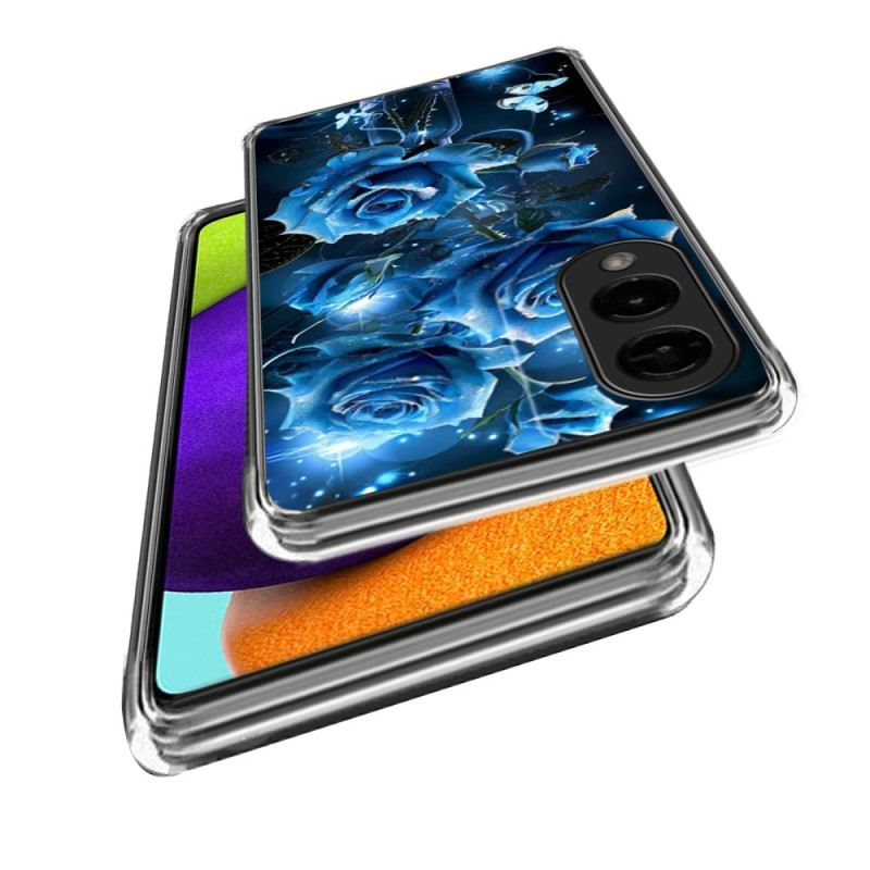 Mobiltelefon Tokok Samsung Galaxy S25 5g Edge Kék Rózsák Mintás