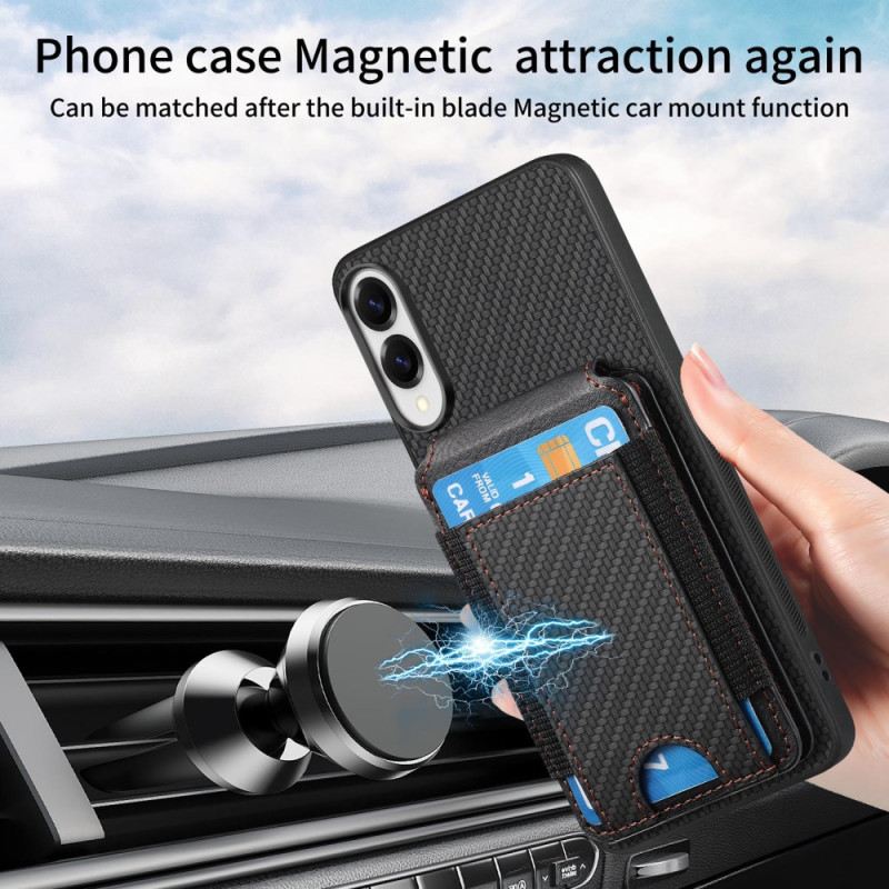 Mobiltelefon Tokok Samsung Galaxy S25 5g Edge Prémium Szénszálas Kártyatartó És Állvány