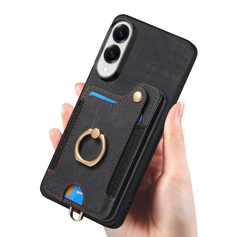 Mobiltelefon Tokok Samsung Galaxy S25 5g Edge Retro Rfid Kártyatartó És Nyakpánt