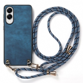 Tok Samsung Galaxy S25 5g Edge Bőrhatású Zsinór Vintage