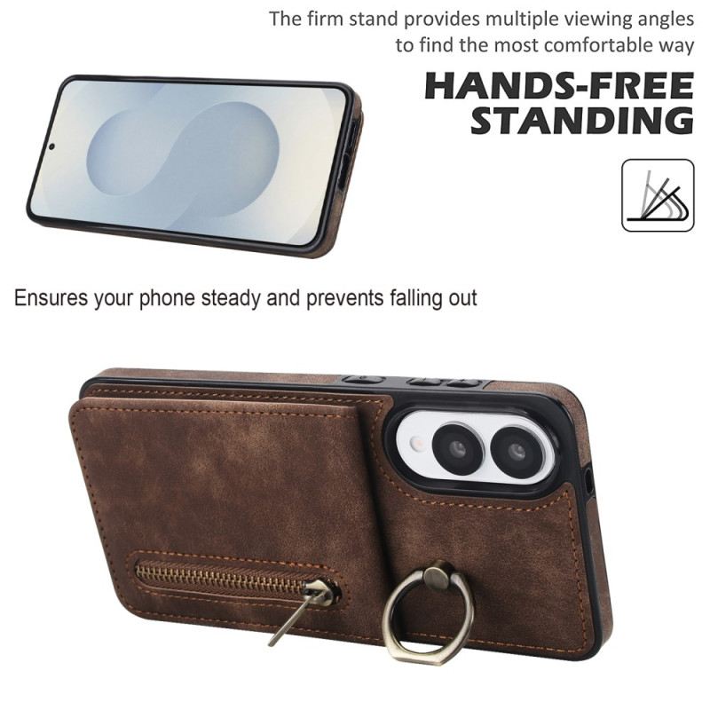 Tok Samsung Galaxy S25 5g Edge Cipzáras Pénztárca Rfid Technológiával