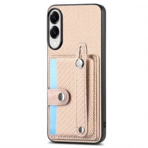 Tok Samsung Galaxy S25 5g Edge Szénszálas Kártyatartóval És Pántos Állvánnyal