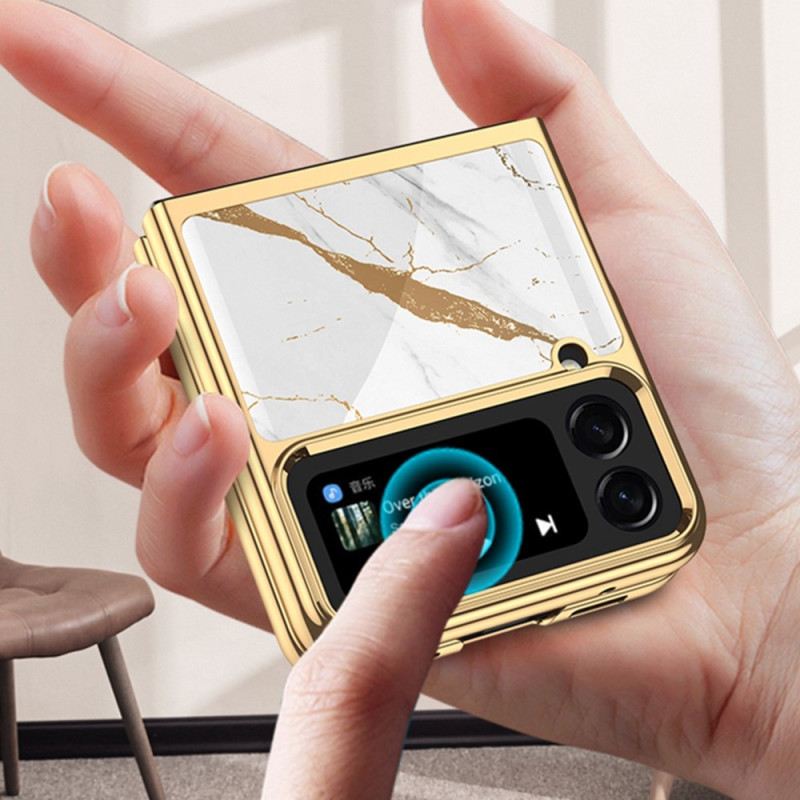 Fliptok Samsung Galaxy Z Flip 4 Bőrtok Gkk Absztrakt Edzett Üveg