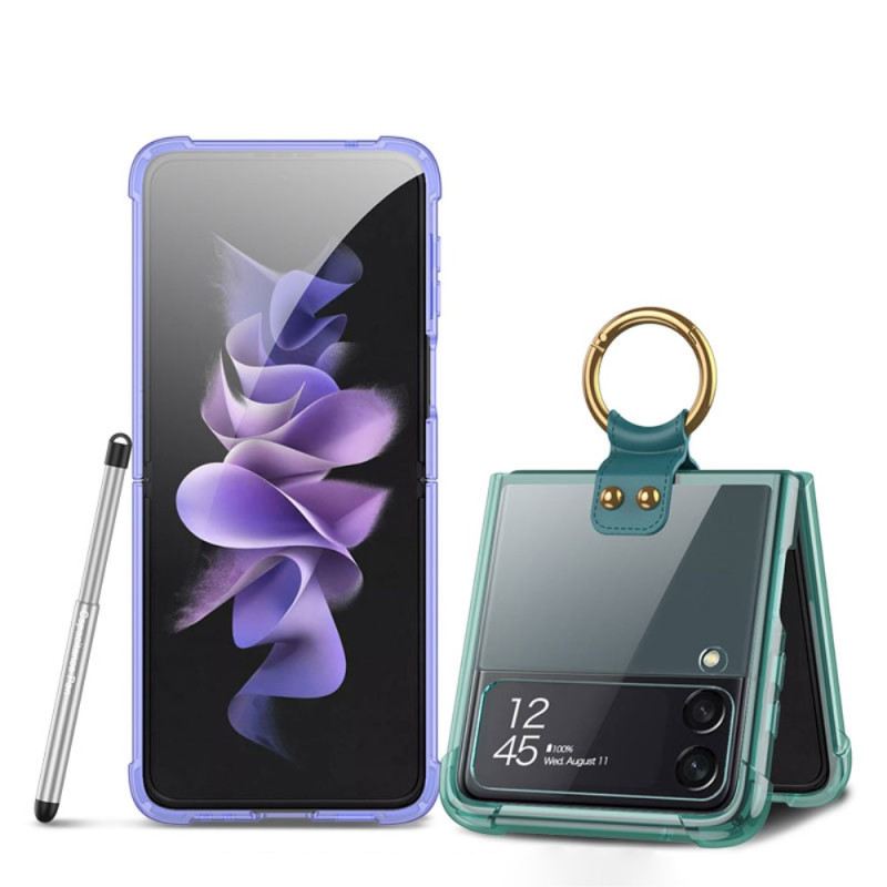 Fliptok Samsung Galaxy Z Flip 4 Bőrtok Gkk Stylus-szal Színezett