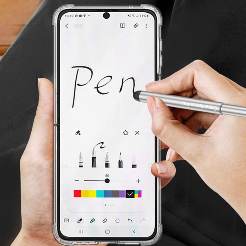 Fliptok Samsung Galaxy Z Flip 4 Bőrtok Gkk Stylus-szal Színezett