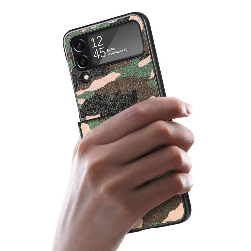 Fliptok Samsung Galaxy Z Flip 4 Bőrtok Katonai Álcázás