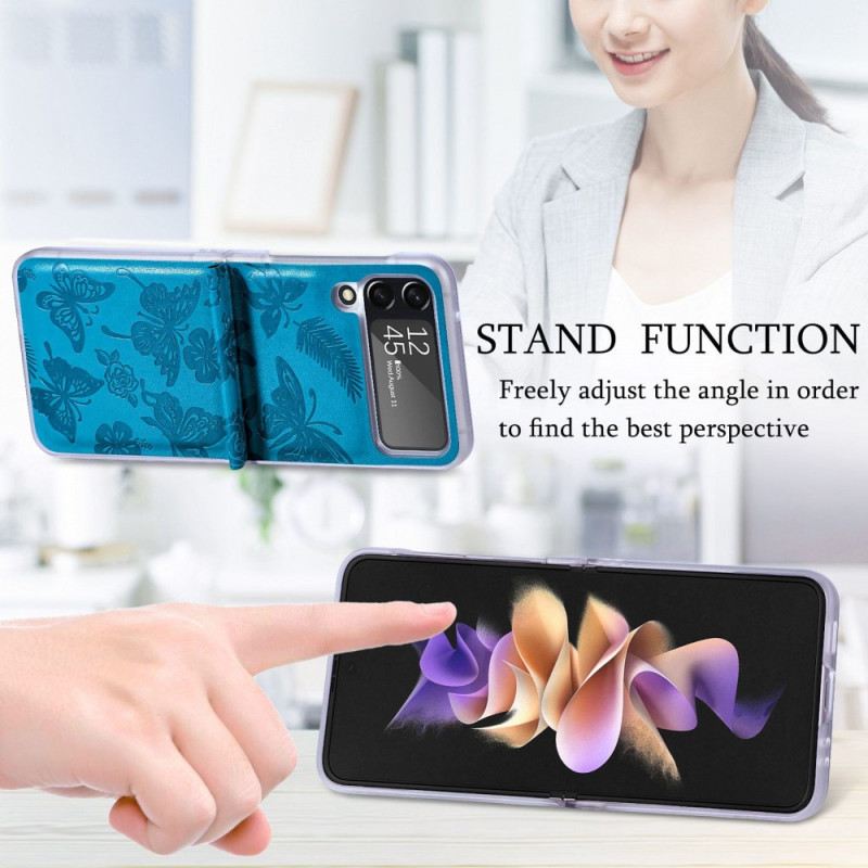 Fliptok Samsung Galaxy Z Flip 4 Bőrtok Moly Éjjel