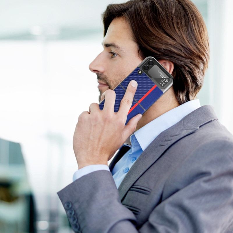 Fliptok Samsung Galaxy Z Flip 4 Bőrtok Szénszálas Lc.imeeke