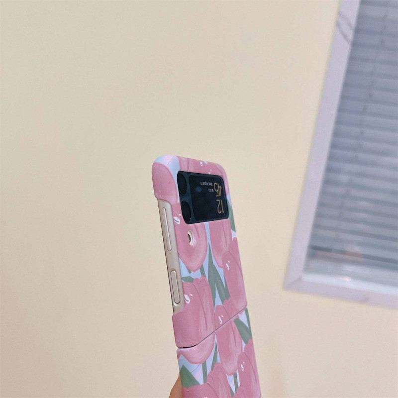 Fliptok Samsung Galaxy Z Flip 4 Bőrtok Virágok