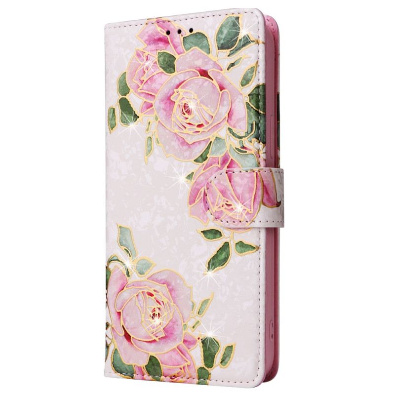 Bőrtok iPhone 16 Pro Max Floralies Rfid Blokkolás