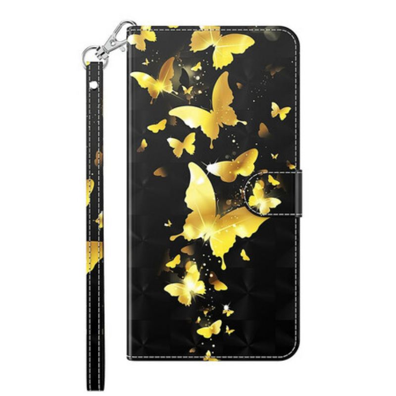 Fliptok / Bőrtok Xiaomi Redmi Note 10 5G Sárga Pillangók