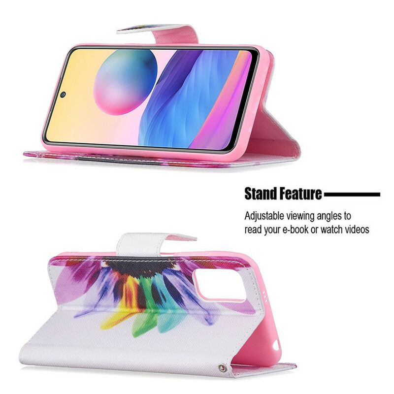Fliptok Xiaomi Redmi Note 10 5G Akvarell Virág