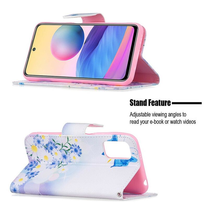 Fliptok Xiaomi Redmi Note 10 5G Pillangók És Virágok