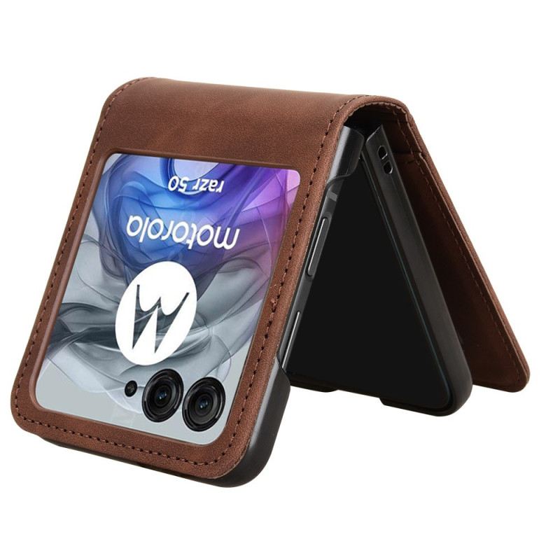 Mobiltelefon Tokok Motorola Razr 50 Műbőr Kártyatartó