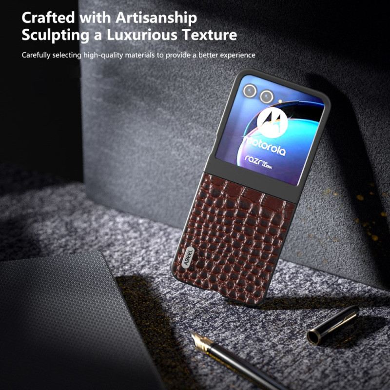 Telefontok Motorola Razr 50 Abeel Krokodil Stílusú Bőr
