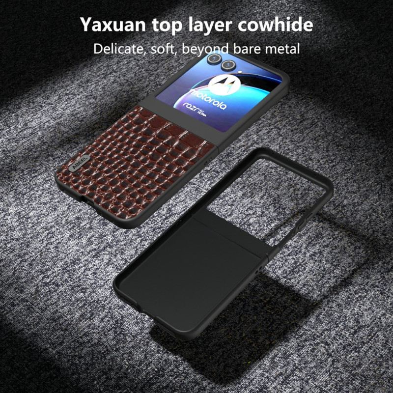 Telefontok Motorola Razr 50 Abeel Krokodil Stílusú Bőr