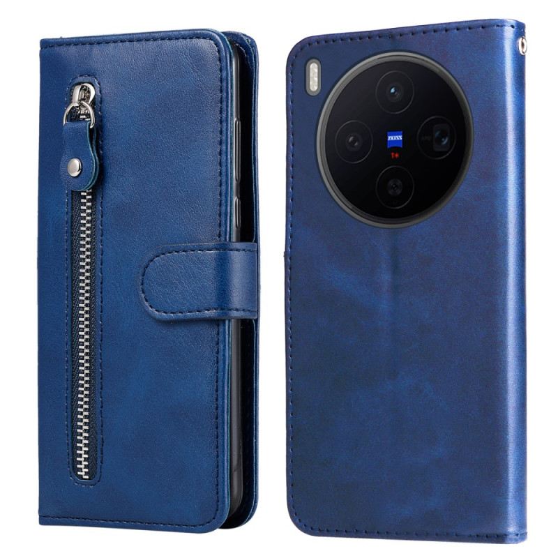 Bőrtok Vivo X300 Cipzáras Zseb