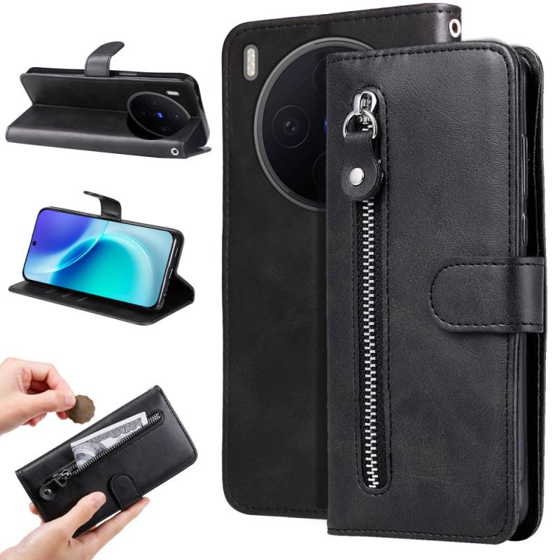 Bőrtok Vivo X300 Cipzáras Zseb